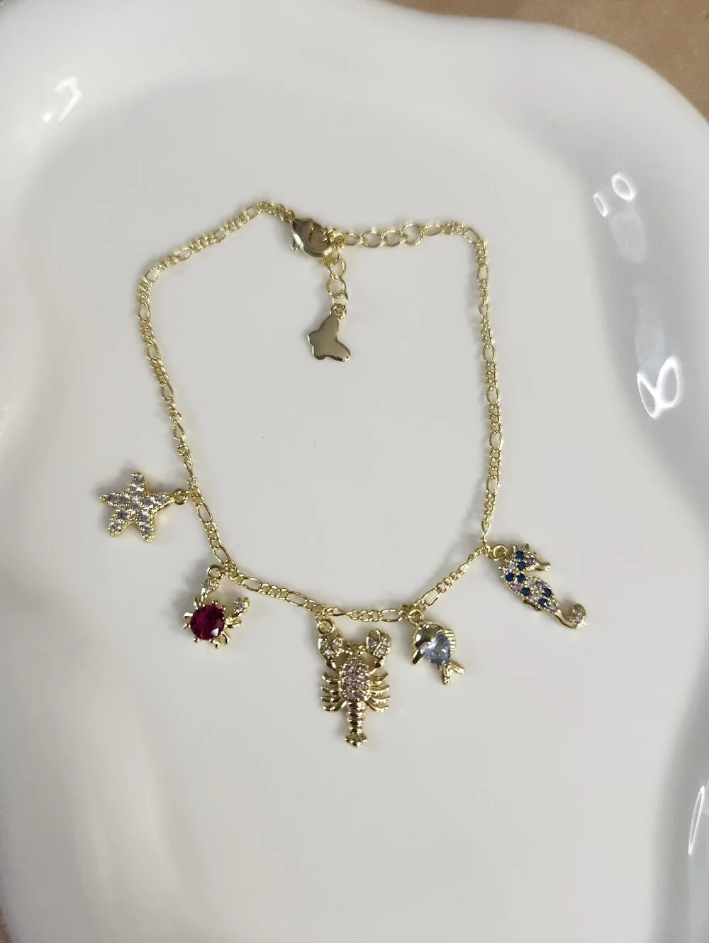 18k Gold Plated Multi Charm Bracelet